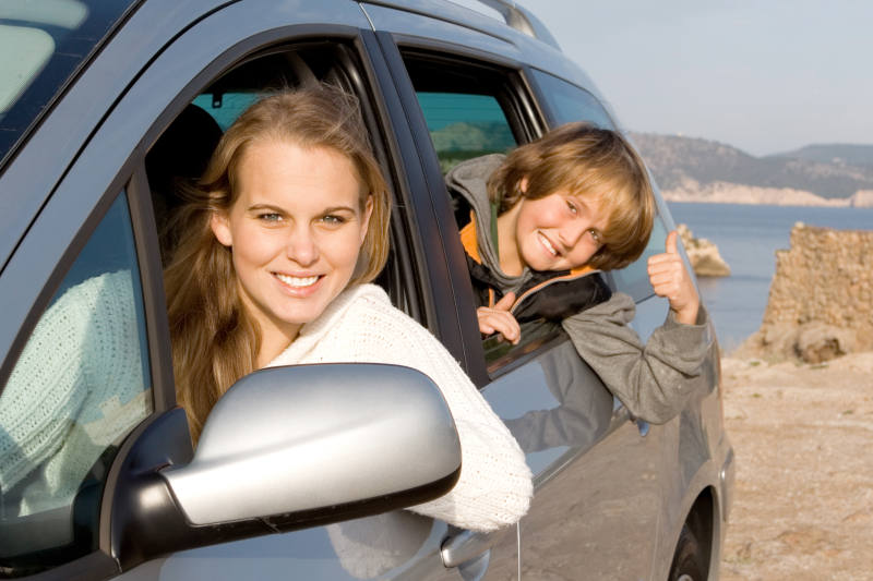 Family car hire or rental on vacation