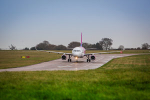 Wizz Air aicraft taxying